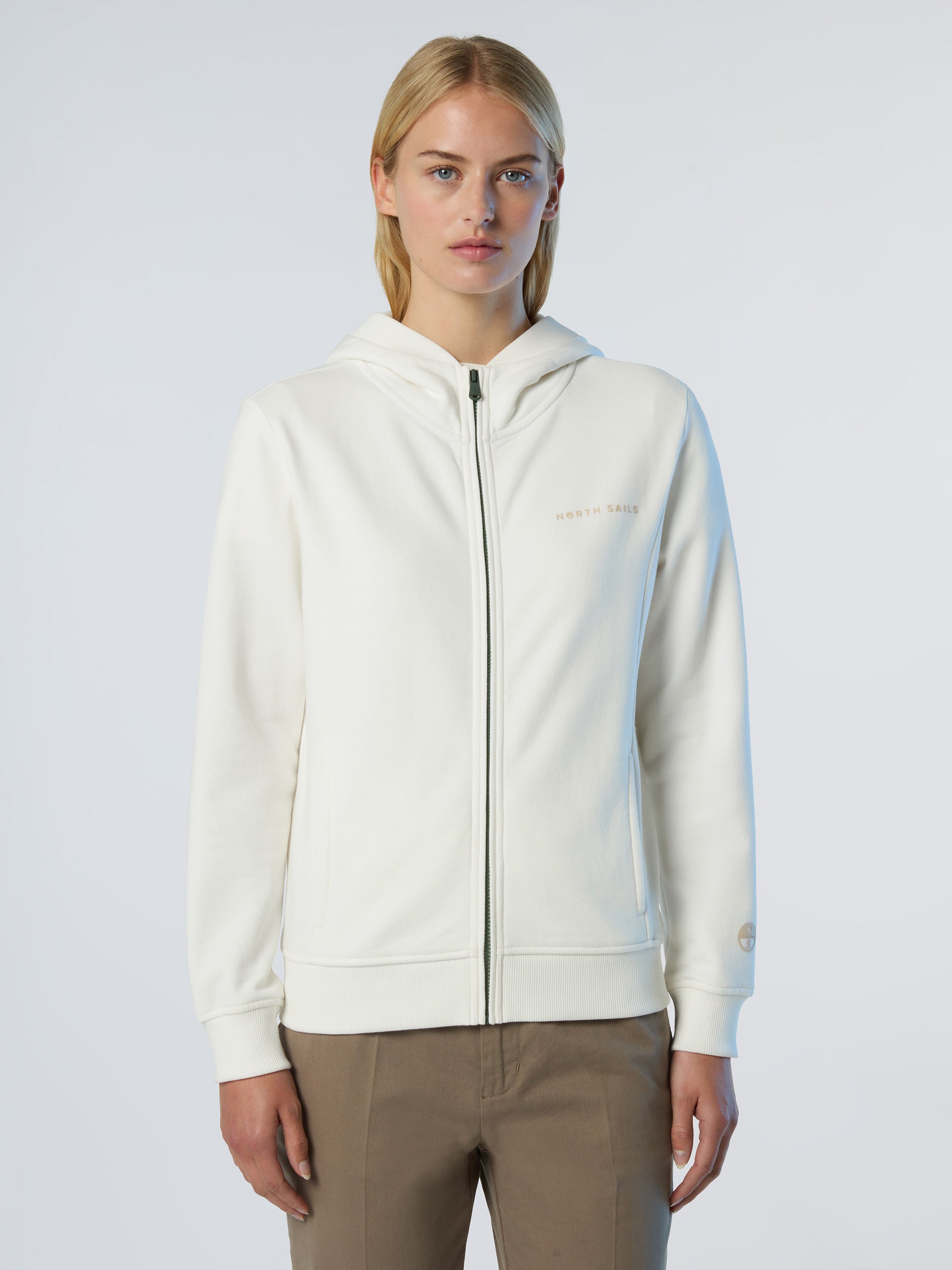 Full-zip hoodie with tonal logo | North Sails