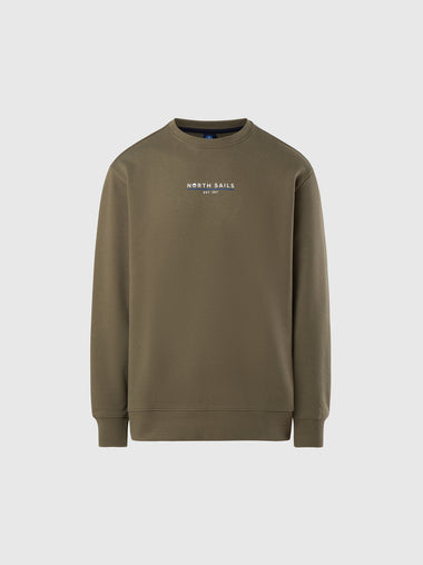 hover | Dusty olive | basic-crewneck-sweatshirt-comfort-fit-691226