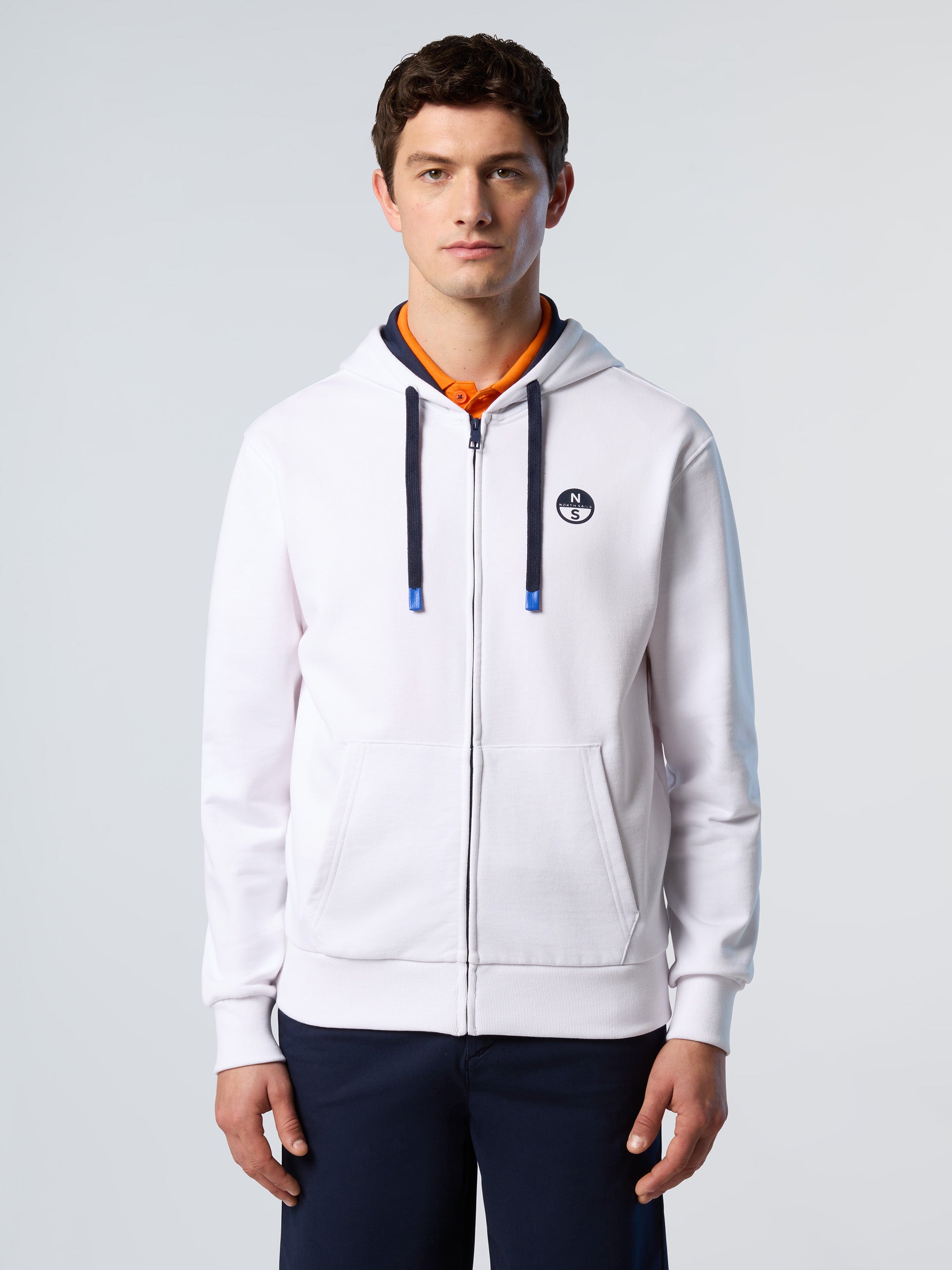 Full-zip hoodie with logo patch | North Sails