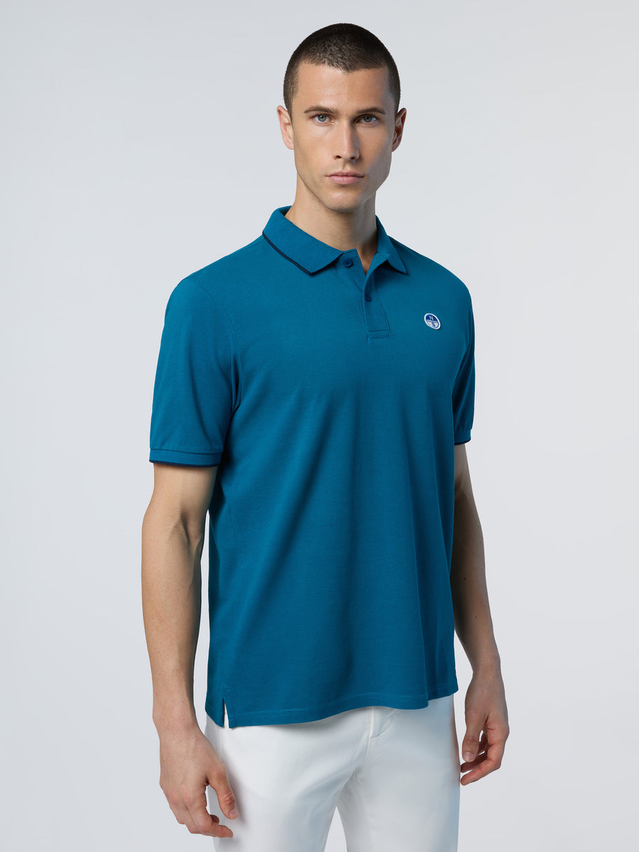 polo-short-sleeve-collar-wstriped-in-contrast-692452