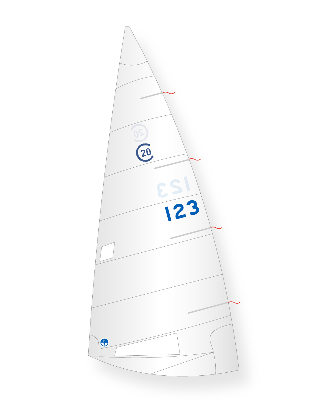 1 | White | North Sails Cal 20 Mainsail