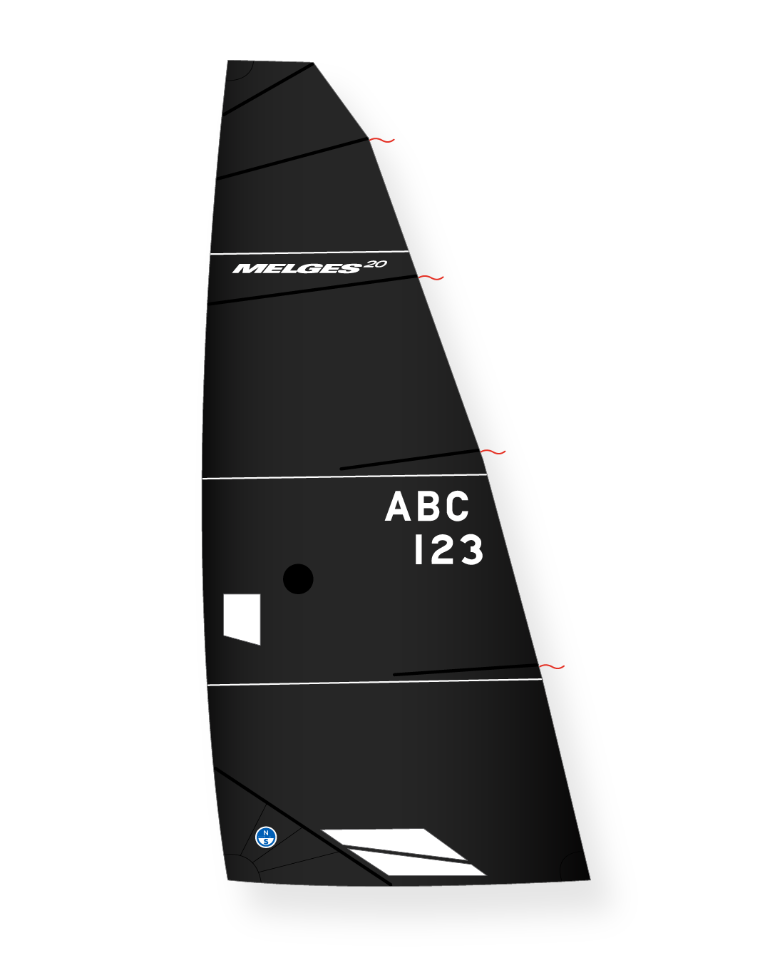 1 | White | North Sails Melges 20 Mi-3 3Di RAW Mainsail