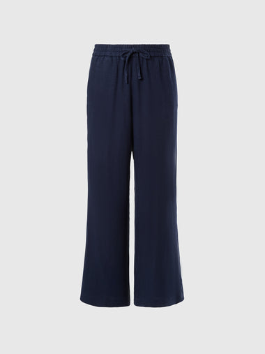 hover | Navy blue | wide-long-trouser-wielastic-waist-074771