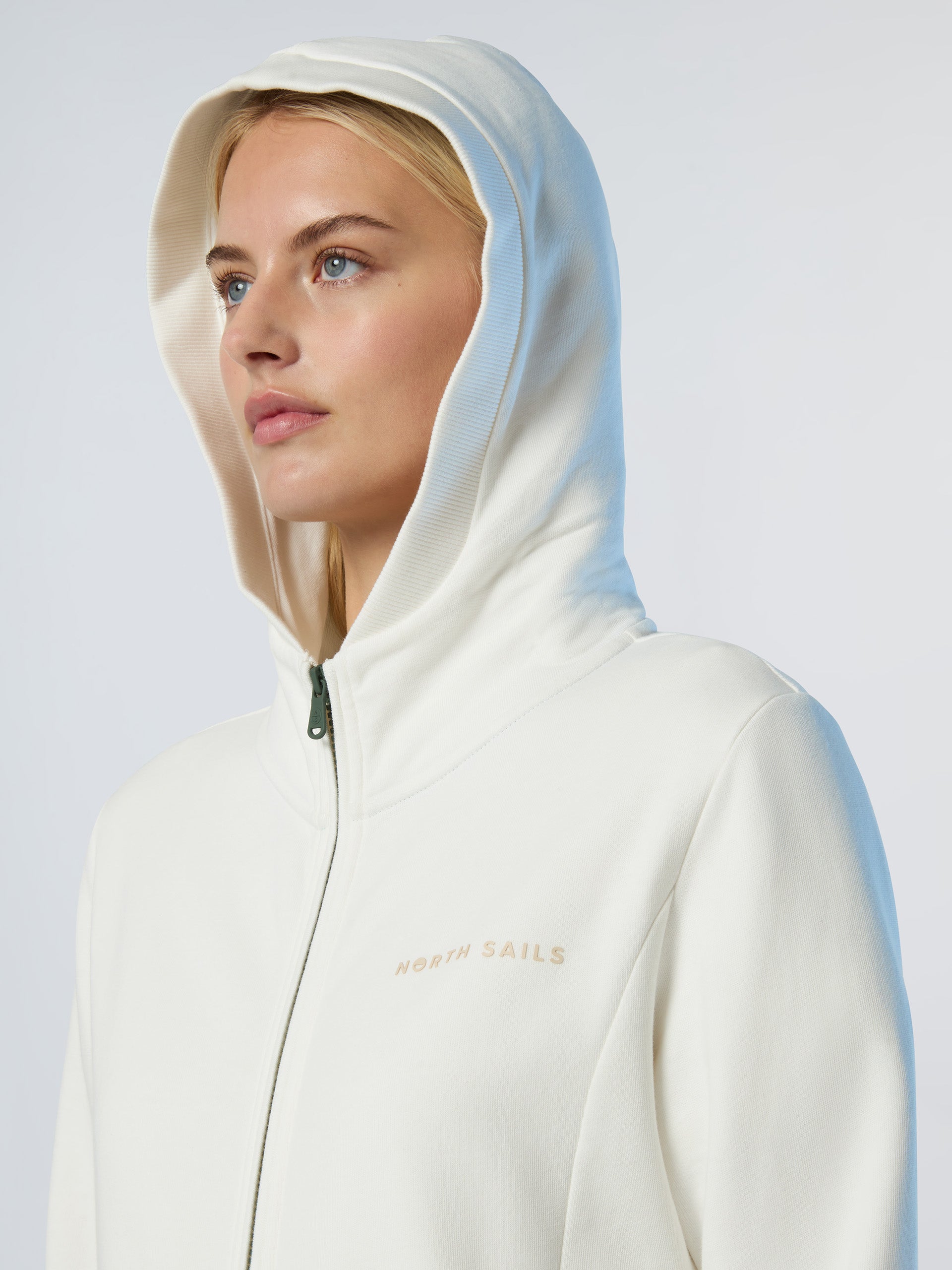 Full-zip hoodie with tonal logo | North Sails