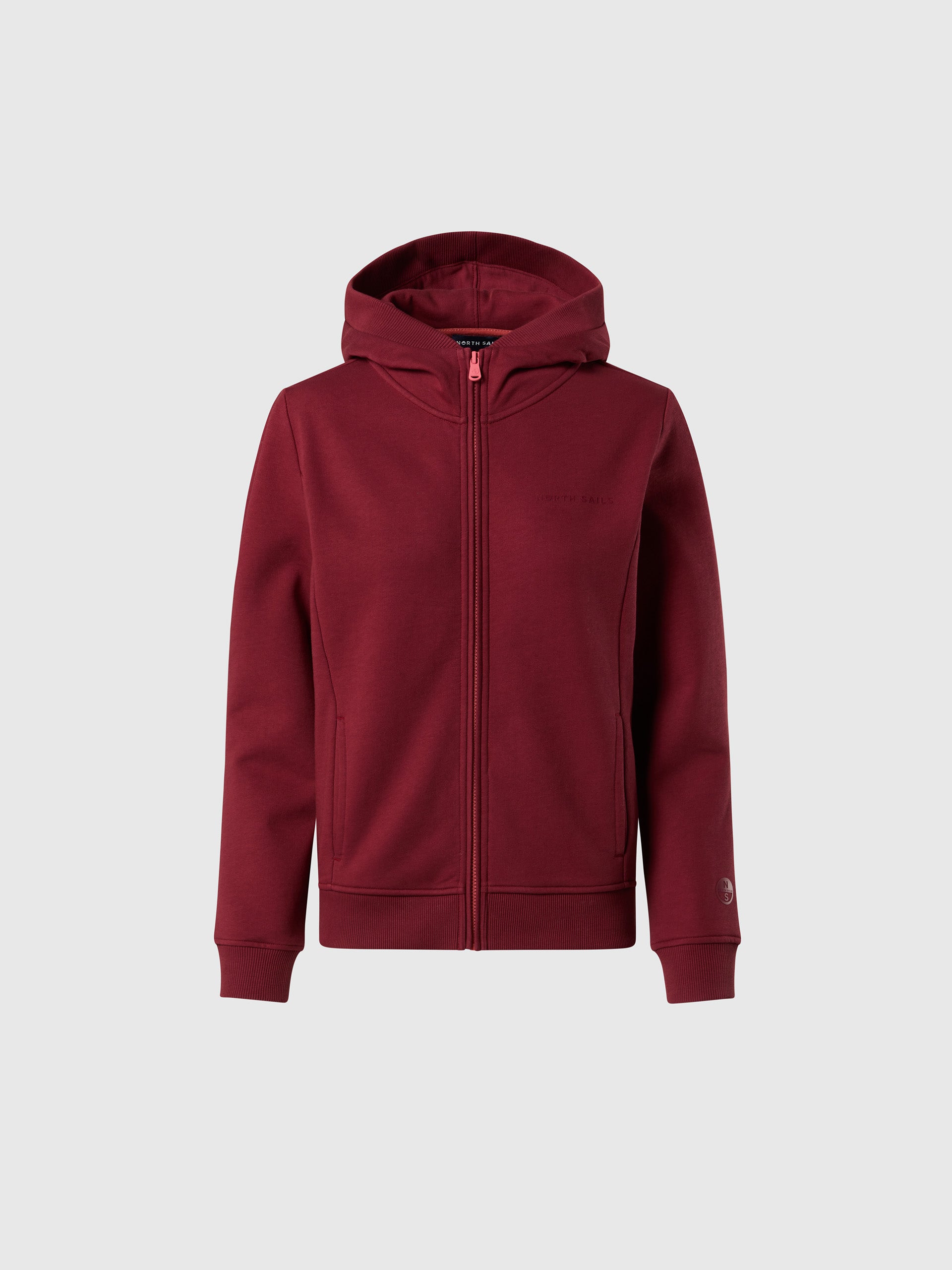 hover | Deep red | hooded-full-zip-sweater-wlogo-091186