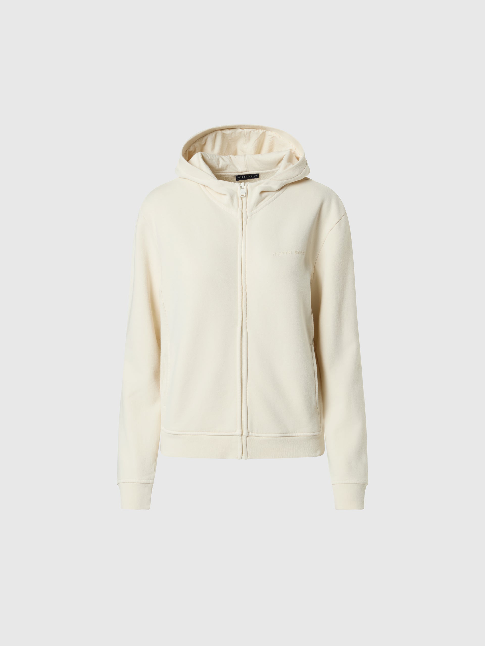hover | Winter white | hooded-full-zip-sweatshirt-091366