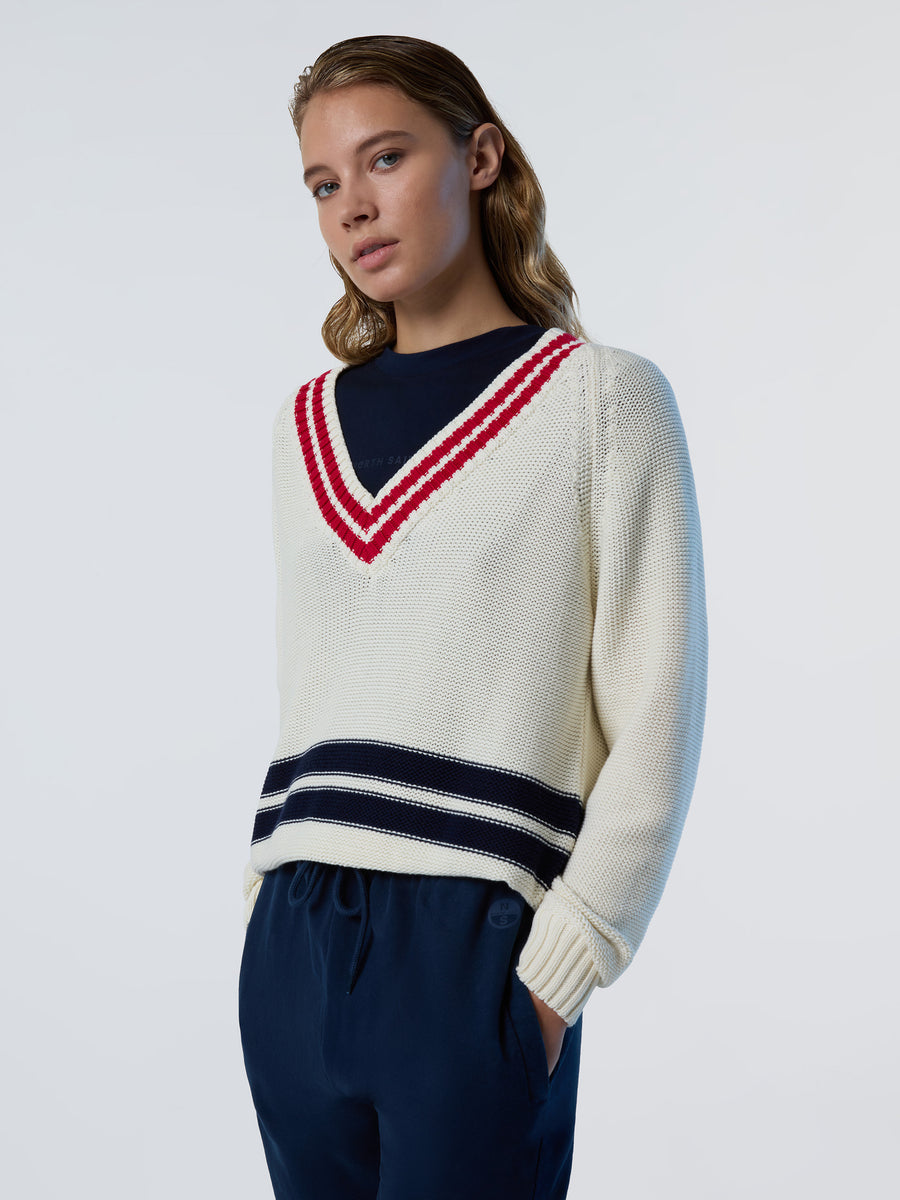 9 | Marshmallow | v-neck-knitwear-5gg-095471