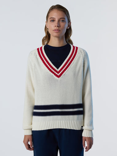 1 | Marshmallow | v-neck-knitwear-5gg-095471