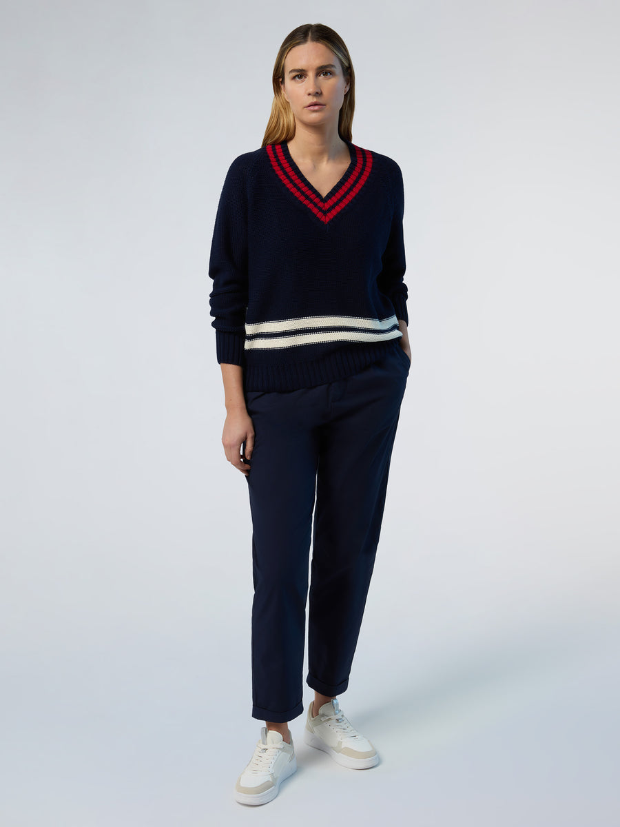 5 | Navy blue | v-neck-knitwear-5gg-095471