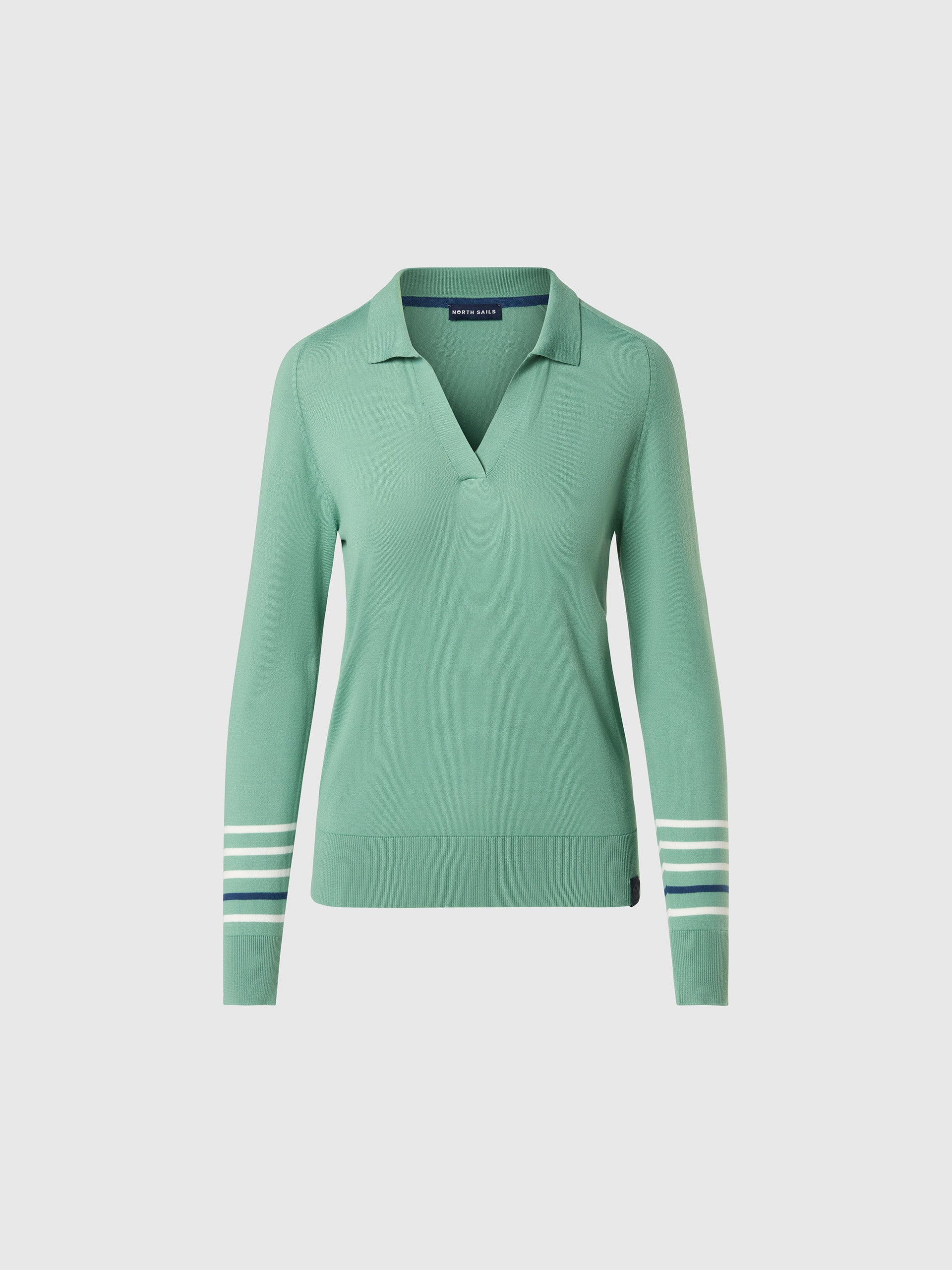 hover | Malachite green | v-neck-polo-14gg-knitwear-095501