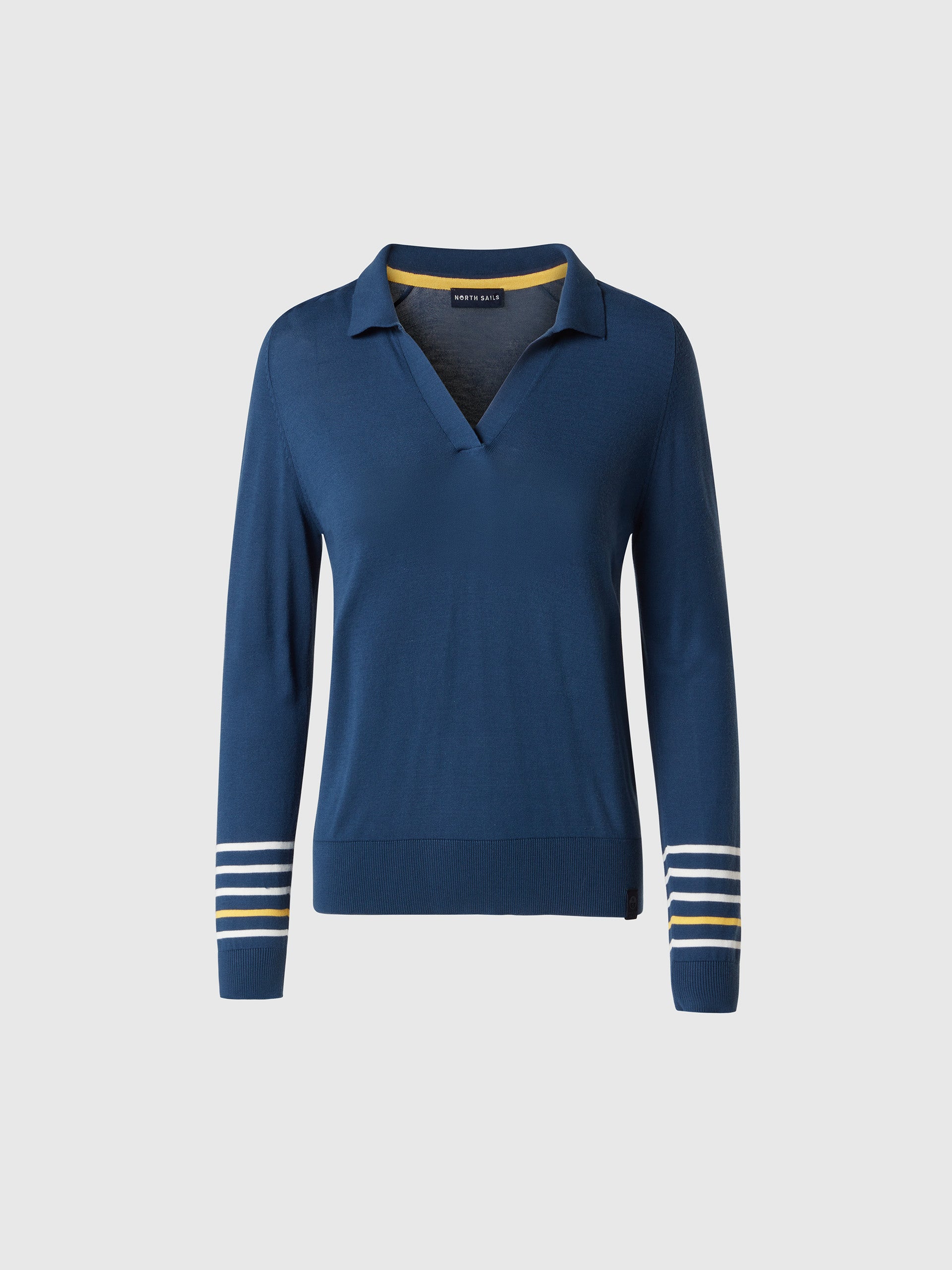 hover | Dark denim | v-neck-polo-14gg-knitwear-095501