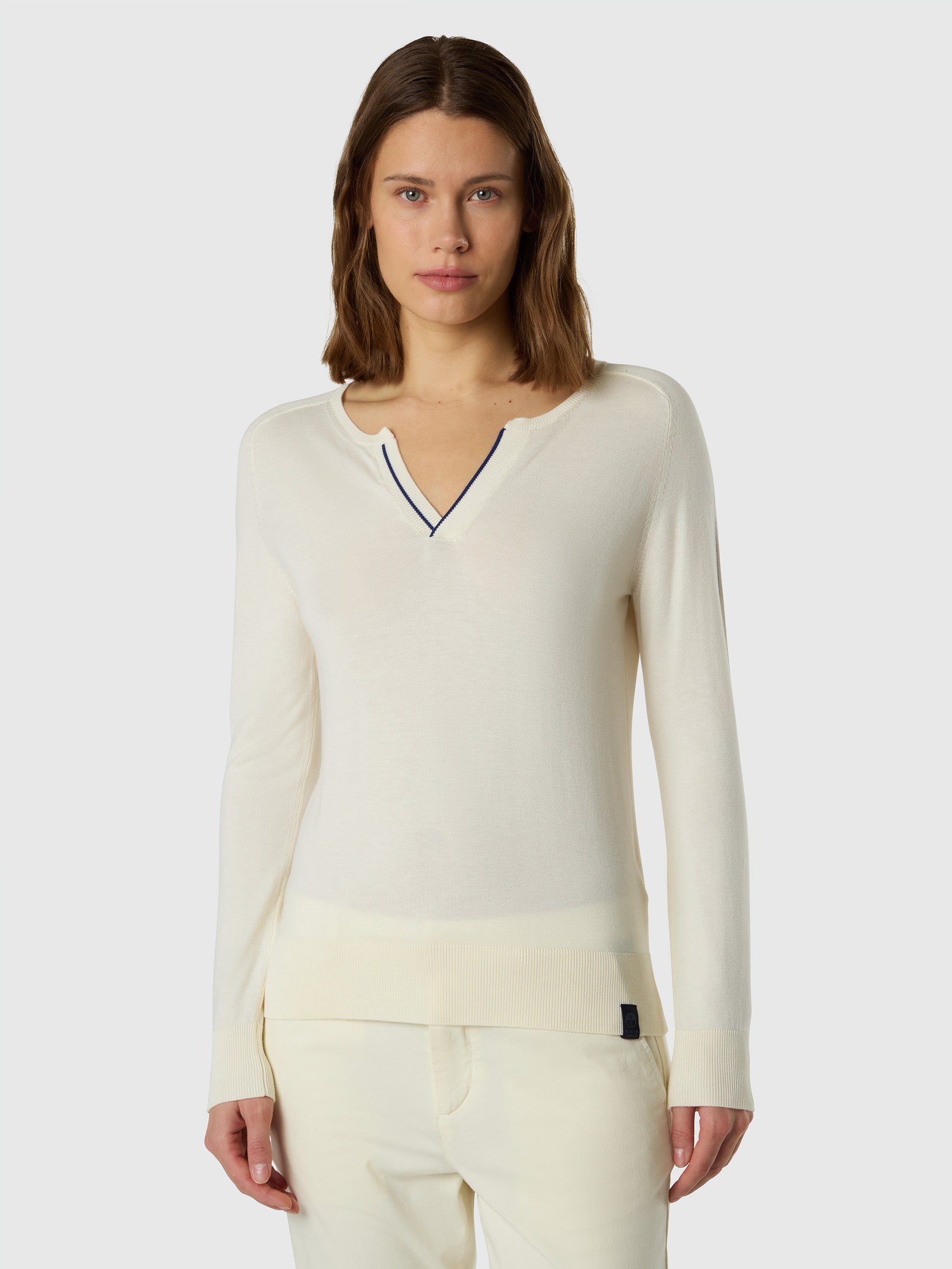 Viscose-cotton V-neck sweater | North Sails