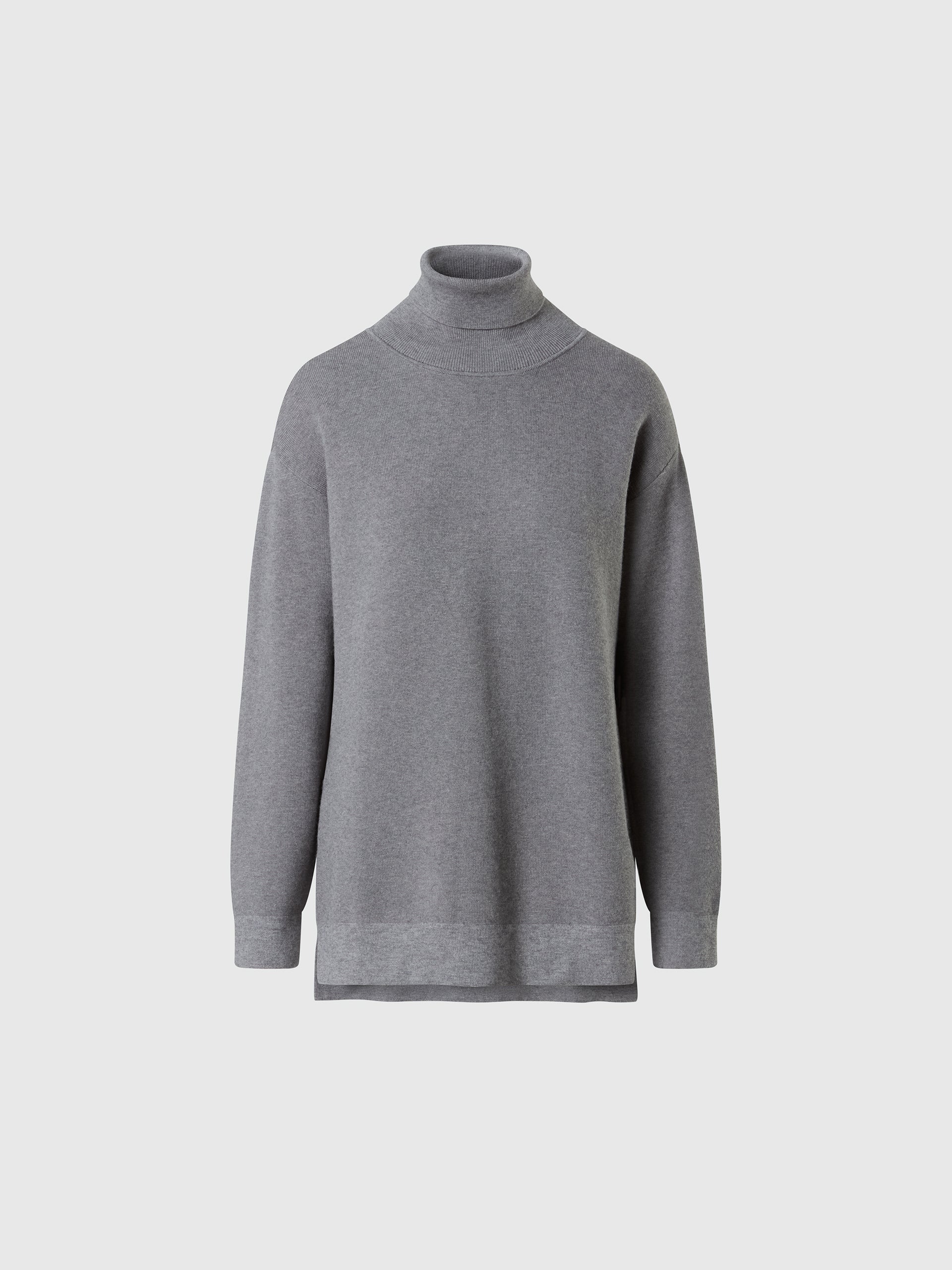 hover | Medium grey melange | turtle-neck-12gg-knitwear-095557