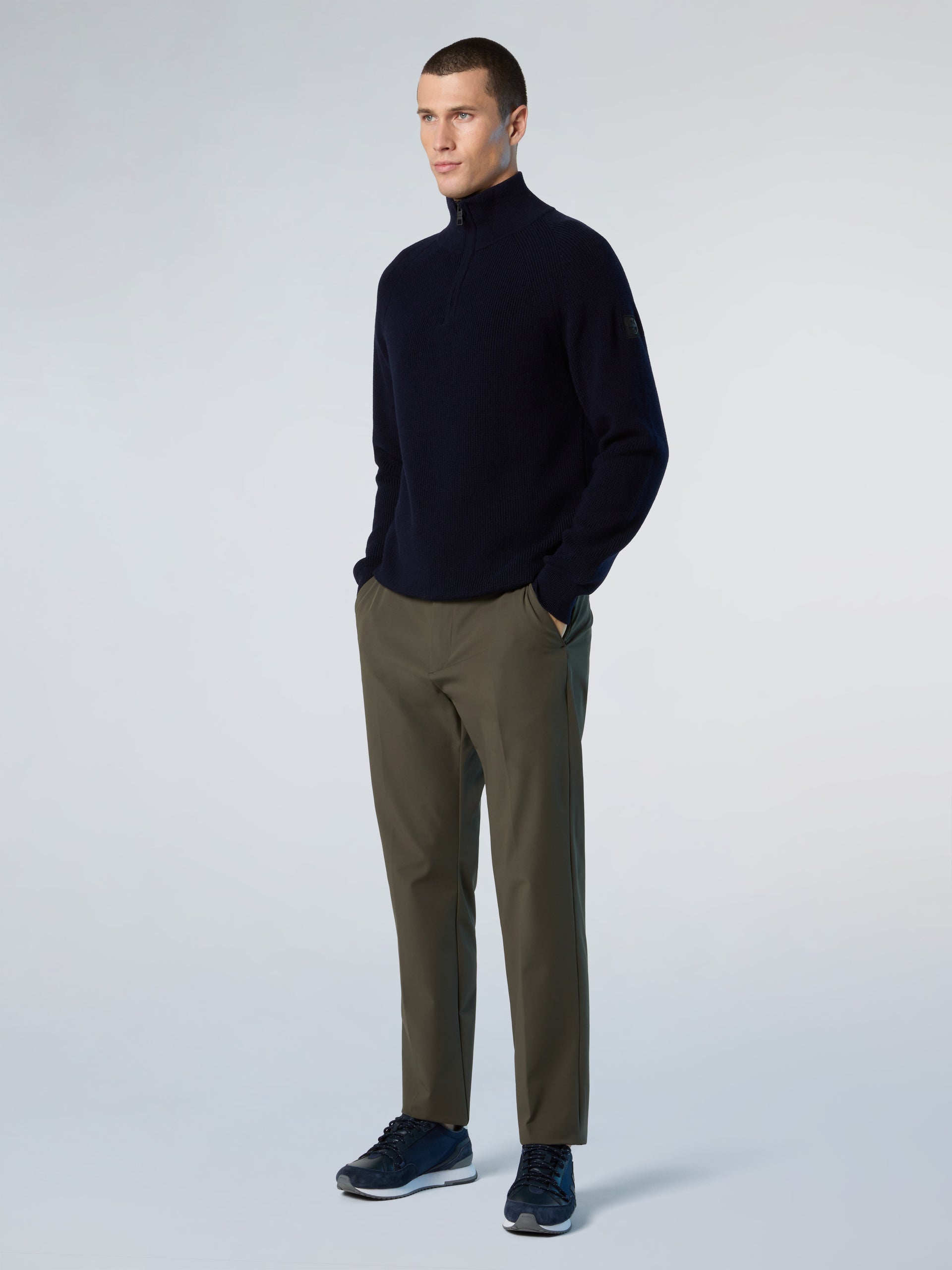 5 | Navy blue | halfzip-12gg-knitwear-451031