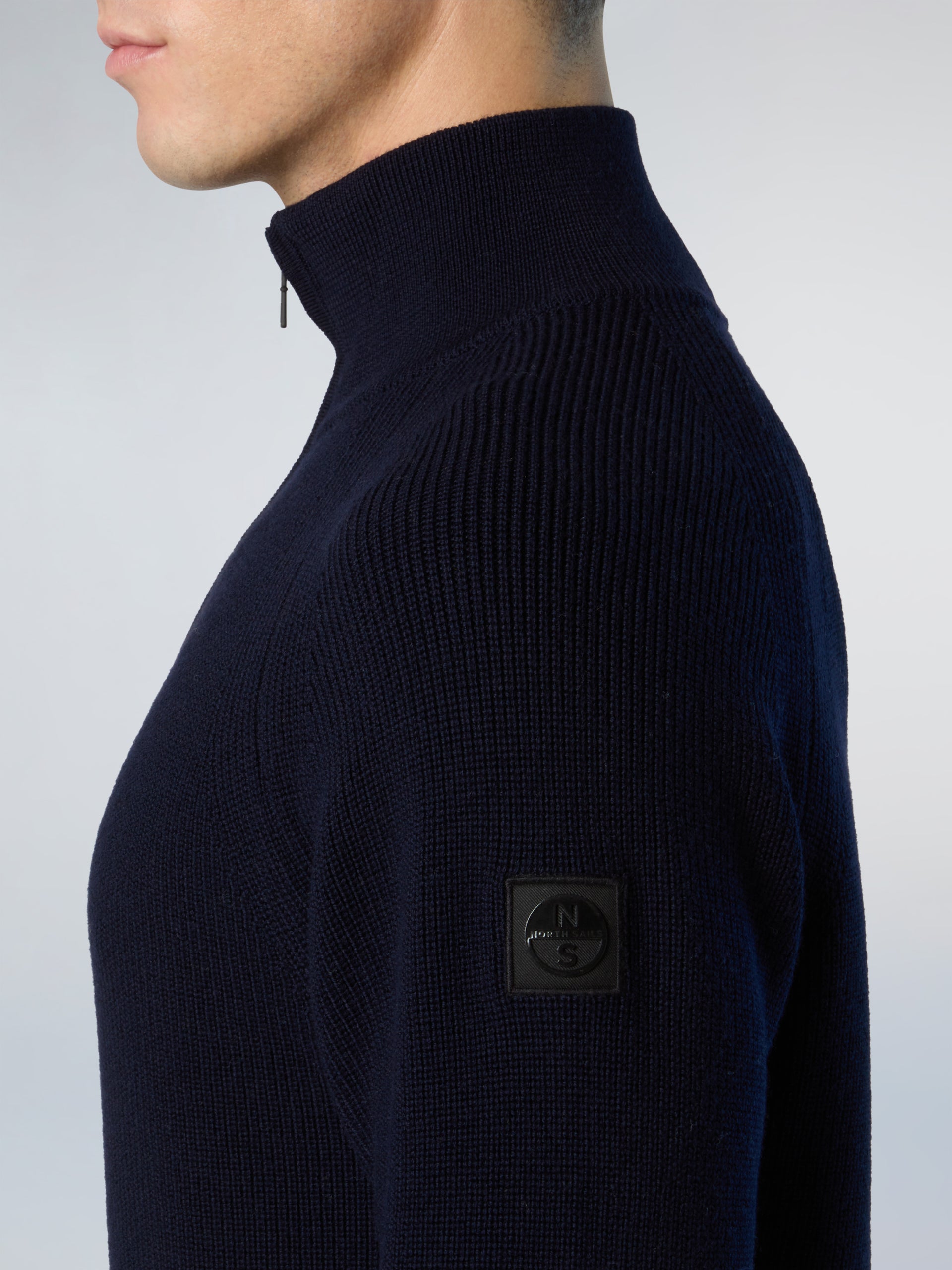 6 | Navy blue | halfzip-12gg-knitwear-451031
