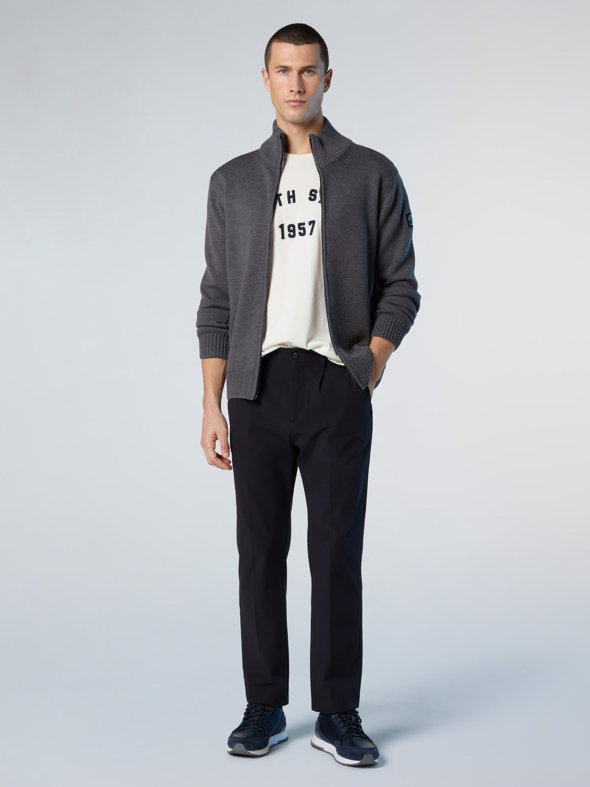 5 | Medium grey melange | full-zip-7gg-knitwear-451032