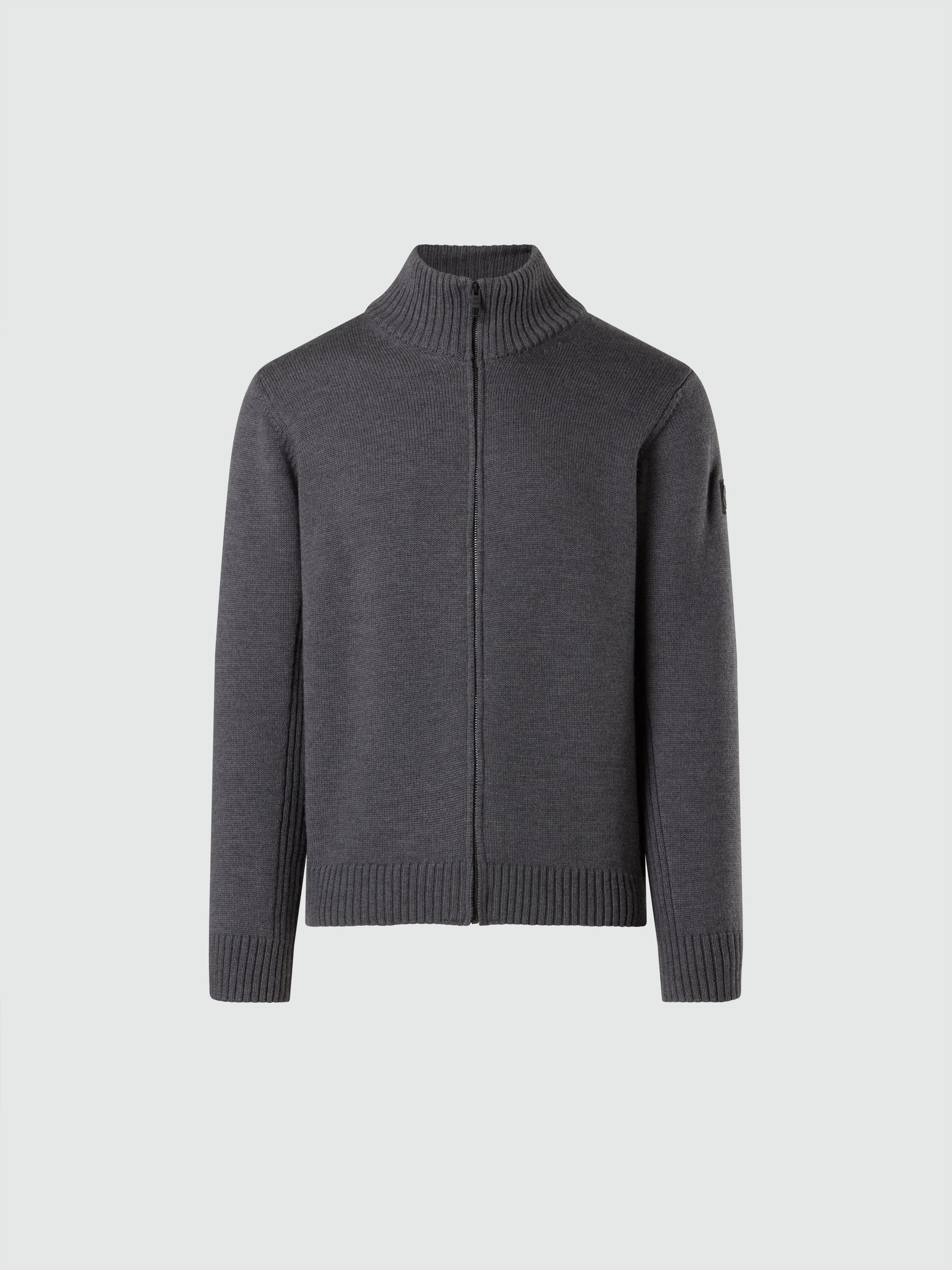 hover | Medium grey melange | full-zip-7gg-knitwear-451032