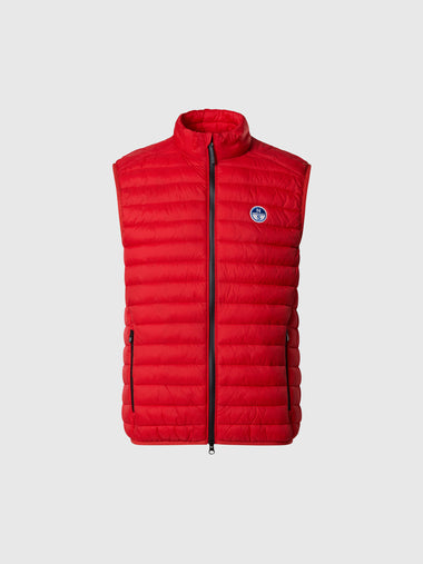 Giubbino Casual da Uomo, Colore Blu con Strisce, Zip Rosse e Fodera