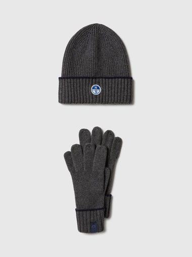 Cappello uomo invernale in maglia con sciarpa, idea regalo