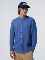 2 | Dark denim | shirt-long-sleeve-mandarin-collar-664301