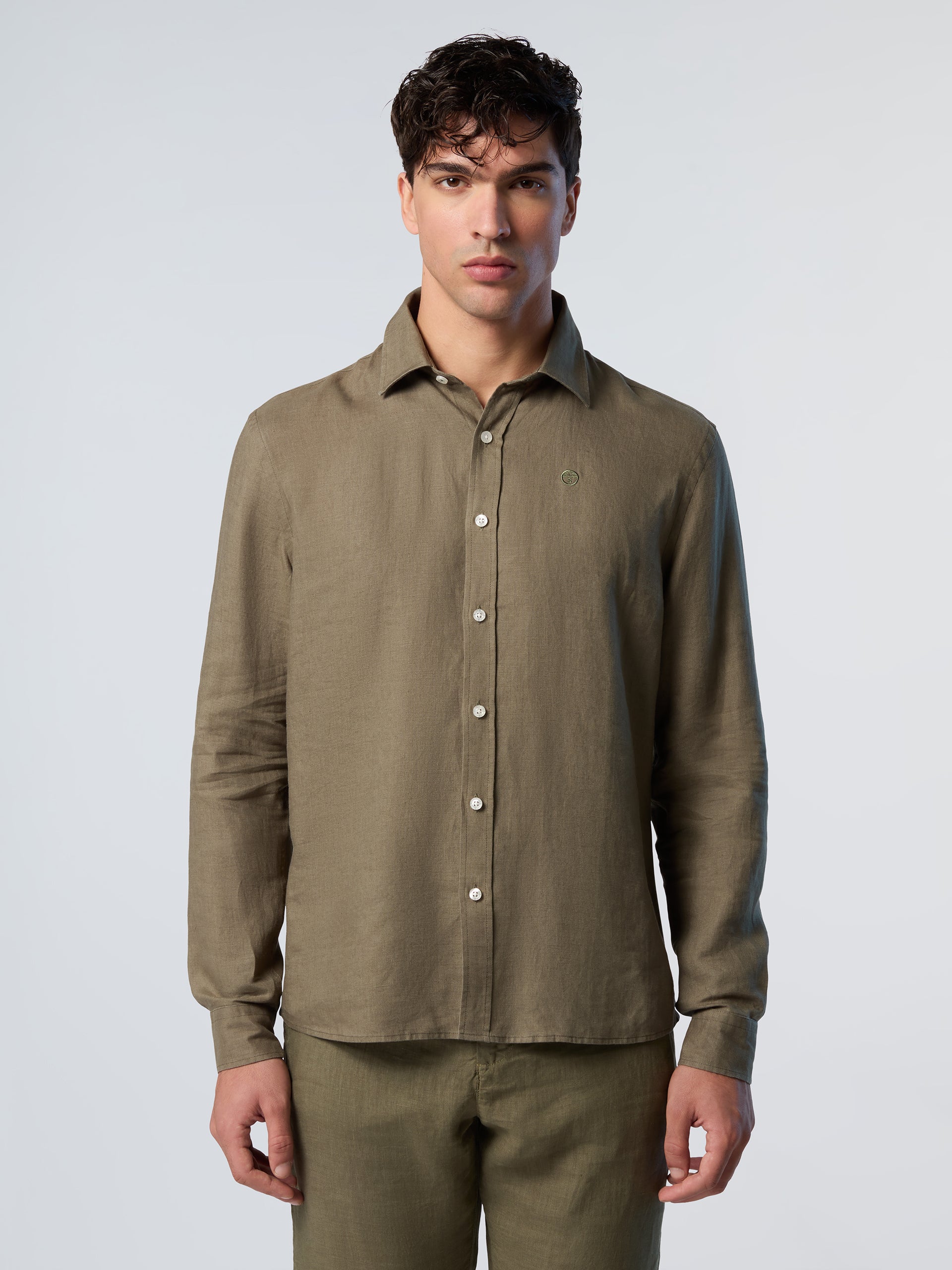 1 | Deep green | shirt-long-sleeve-regular-spread-collar-664368