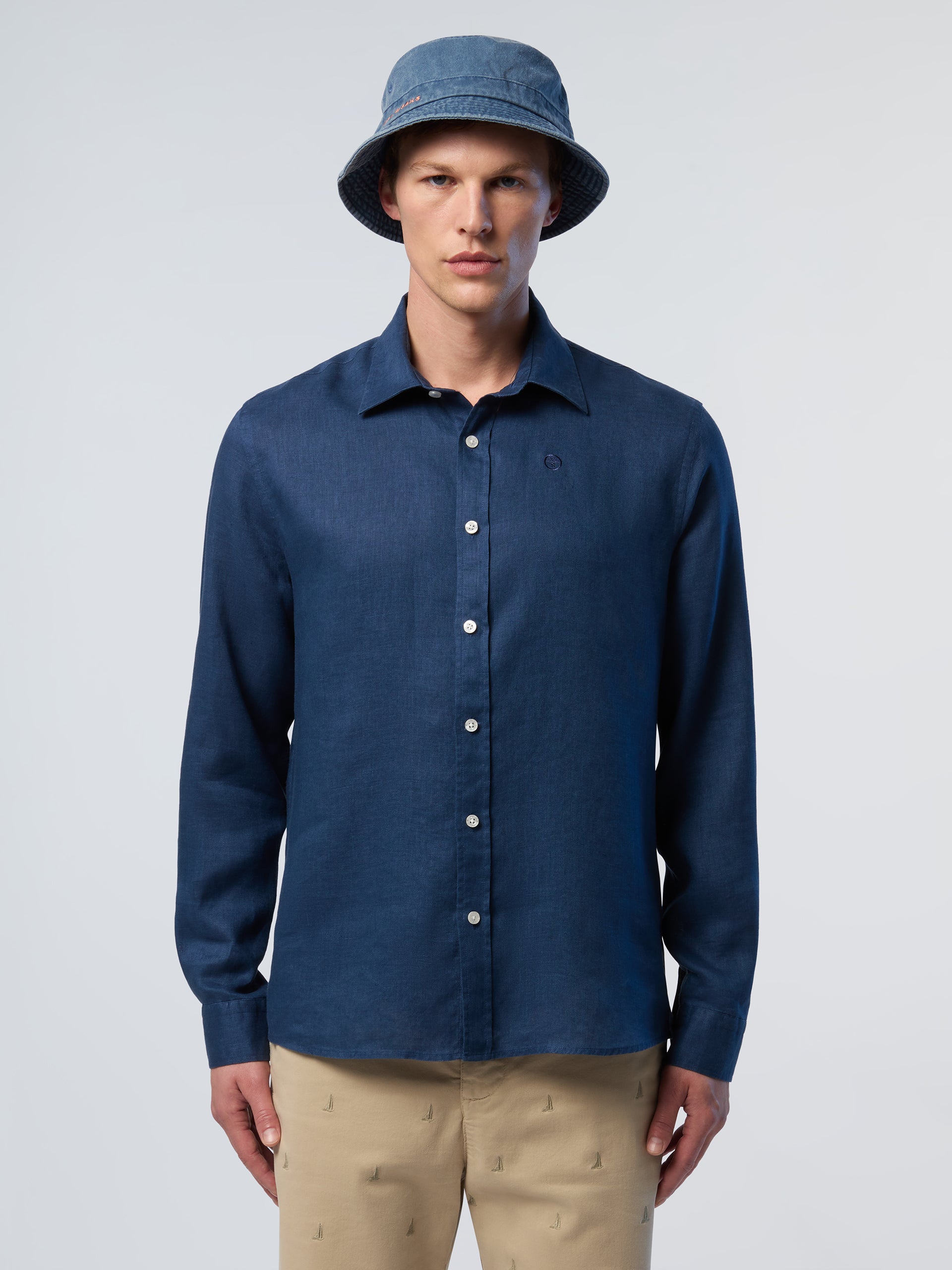 1 | Dark denim | shirt-long-sleeve-regular-spread-collar-664368