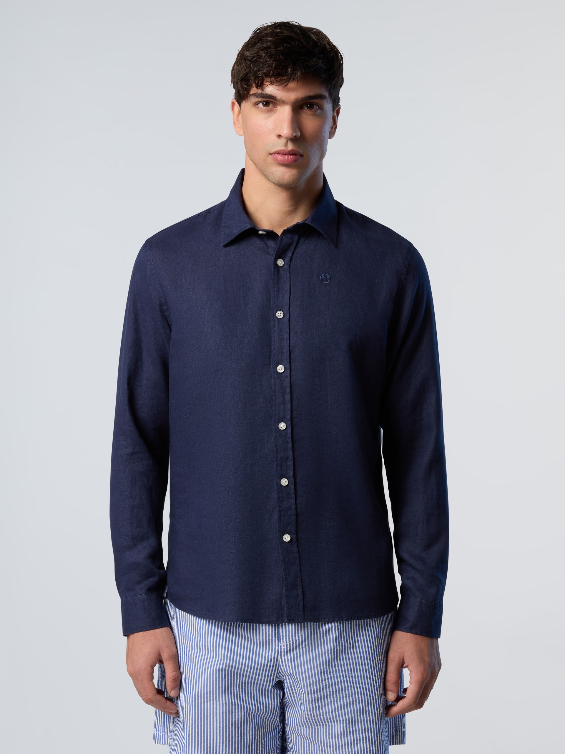 1 | Navy blue | shirt-long-sleeve-regular-spread-collar-664368