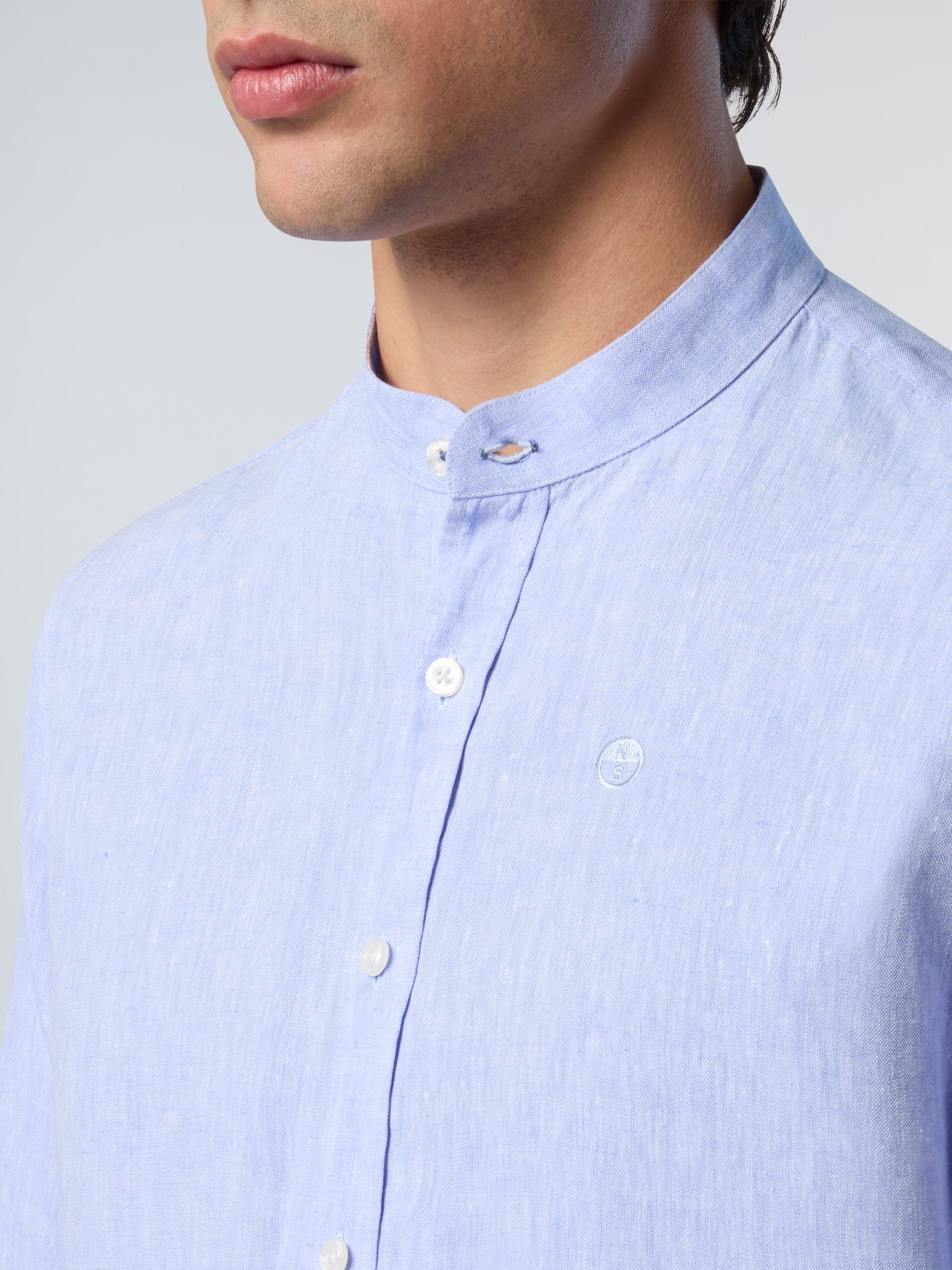 6 | Light blue | shirt-long-sleeve-regular-mandarin-collar-664369