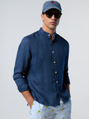 2 | Dark denim | shirt-long-sleeve-regular-mandarin-collar-1-664369