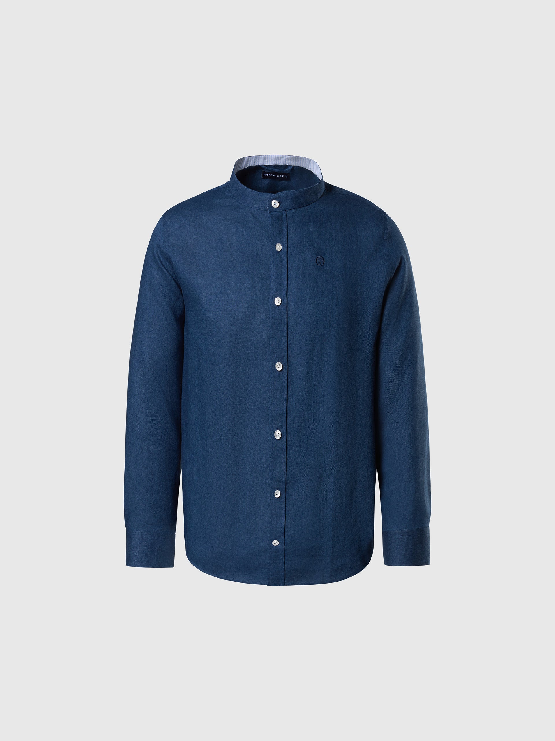 hover | Dark denim | shirt-long-sleeve-regular-mandarin-collar-1-664369