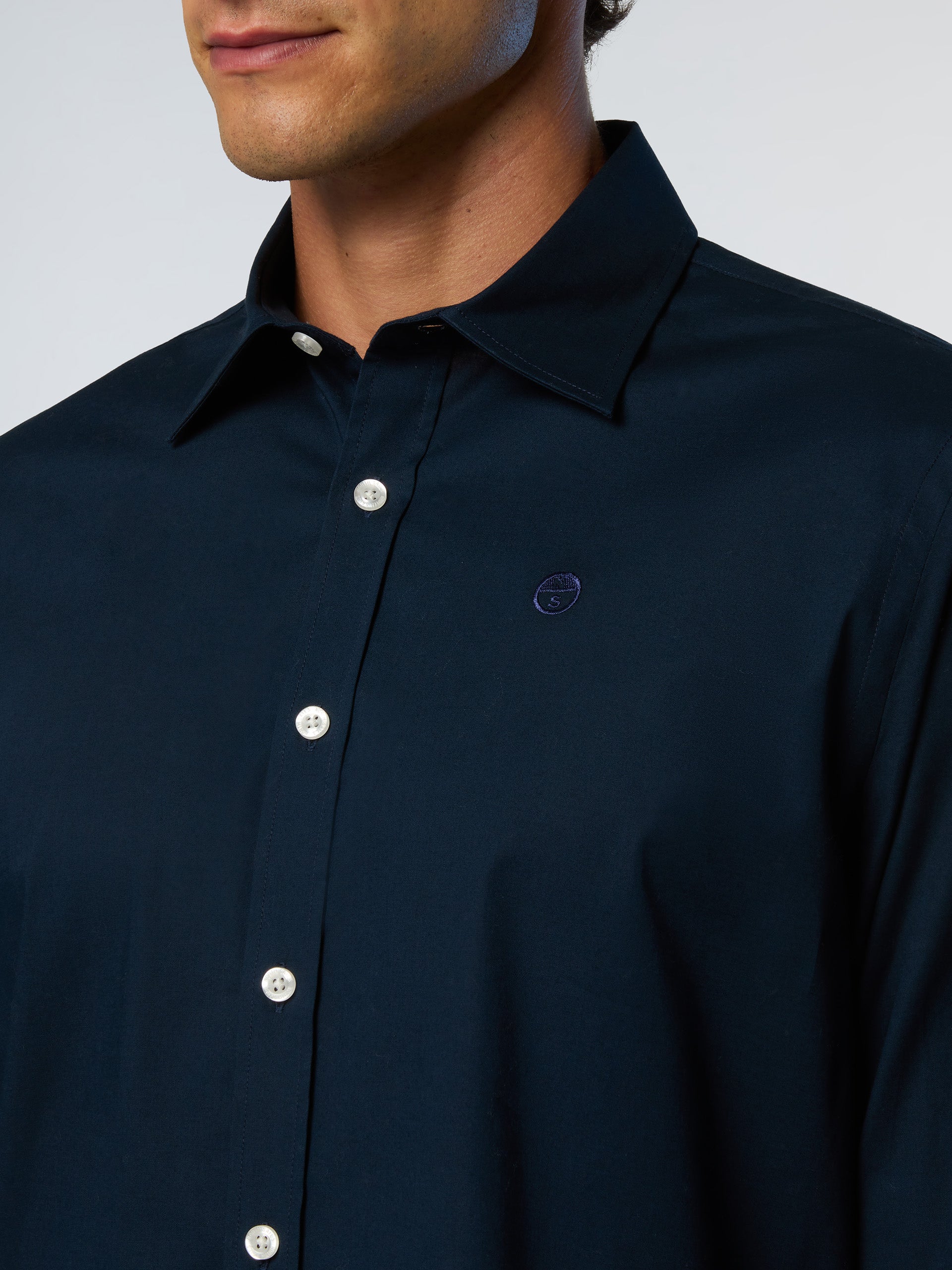 6 | Navy blue | shirt-long-sleeve-regular-spread-collar-664405