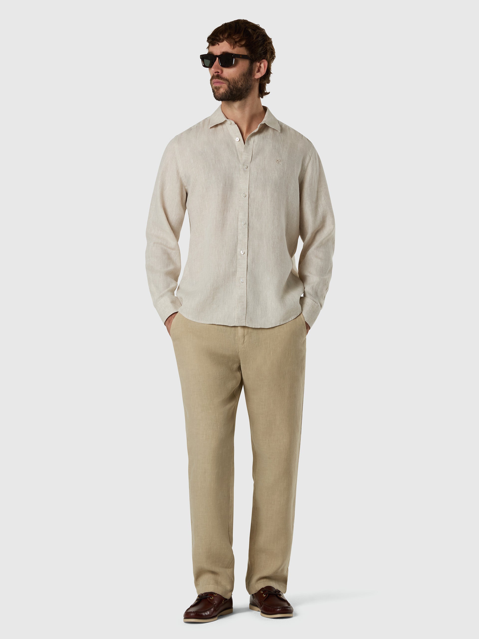 【H】neau linen tops cream Oline_linen_shirt-Shirts-