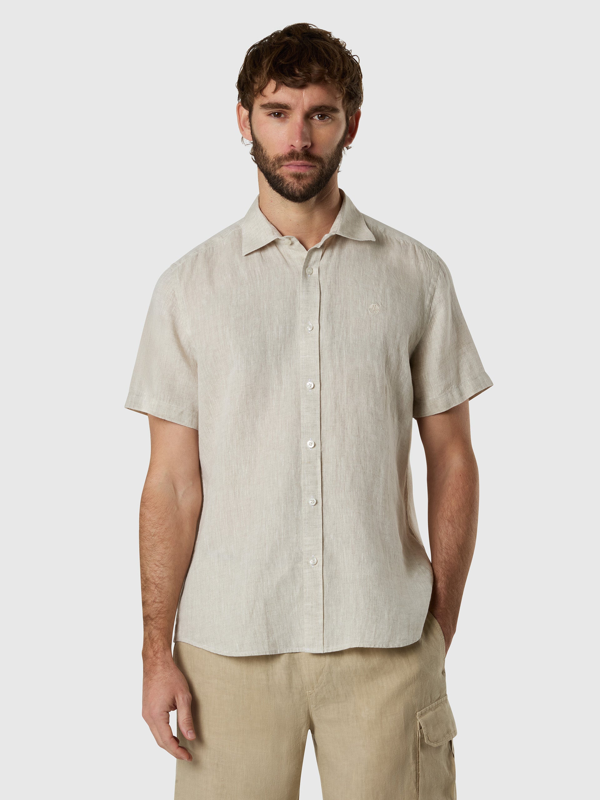 1 | Chino beige | shirt-spread-collar-short-sleeve-664439