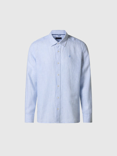 Camicia Uomo Retrò Con Stampa Veliero 3D, Maniche Lunghe, Colletto Alla Coreana – Slim Fit, Moda Vintage Nave