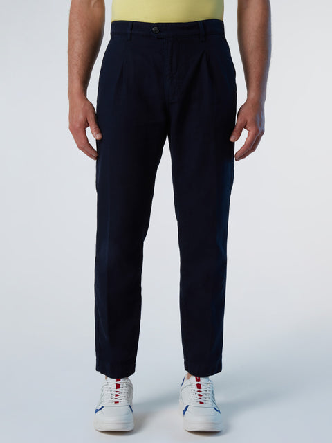 1 | Navy blue | mischief-regular-fit-pleated-chinos-long-trousers-673077