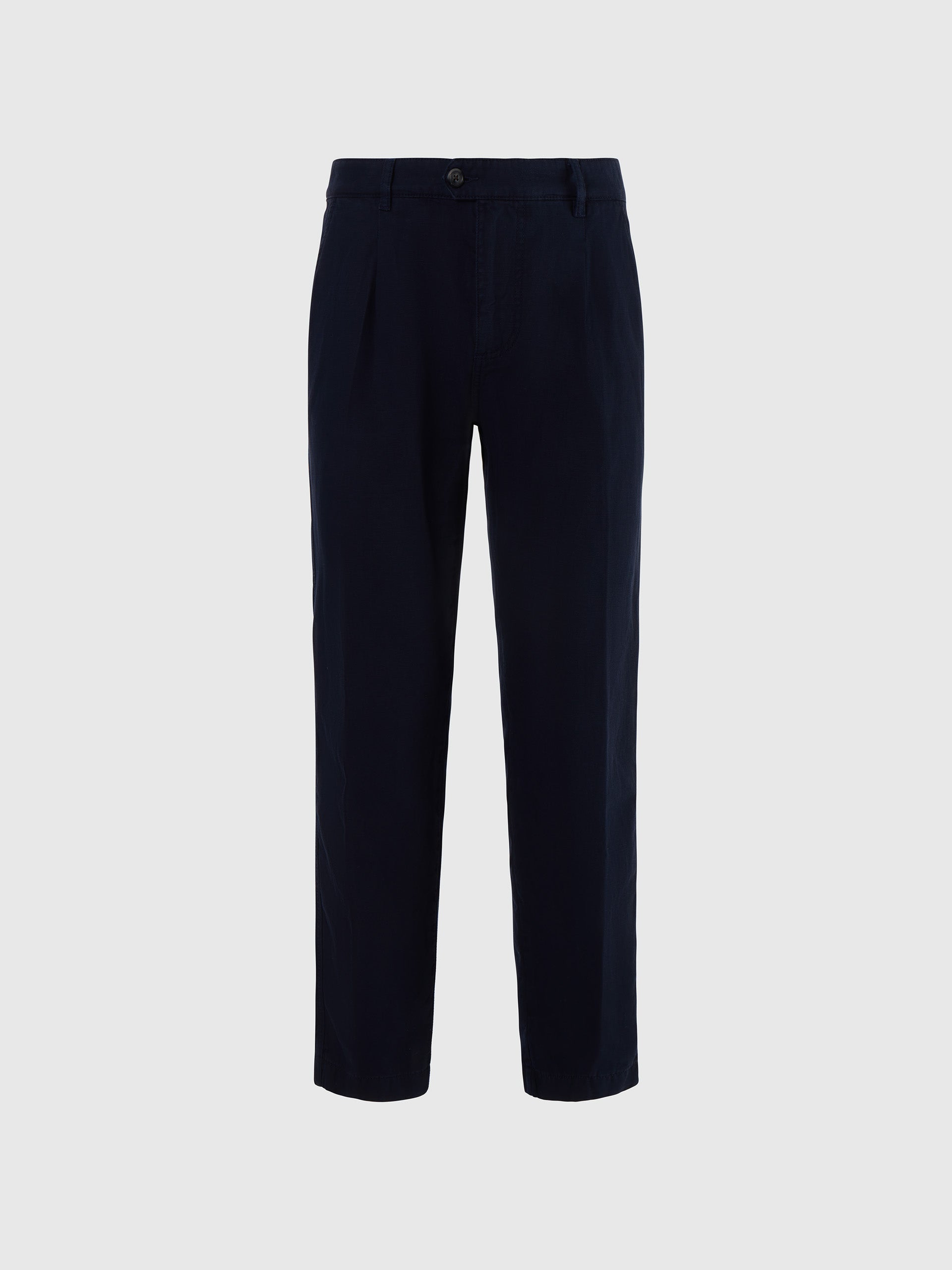 hover | Navy blue | mischief-regular-fit-pleated-chinos-long-trousers-673077