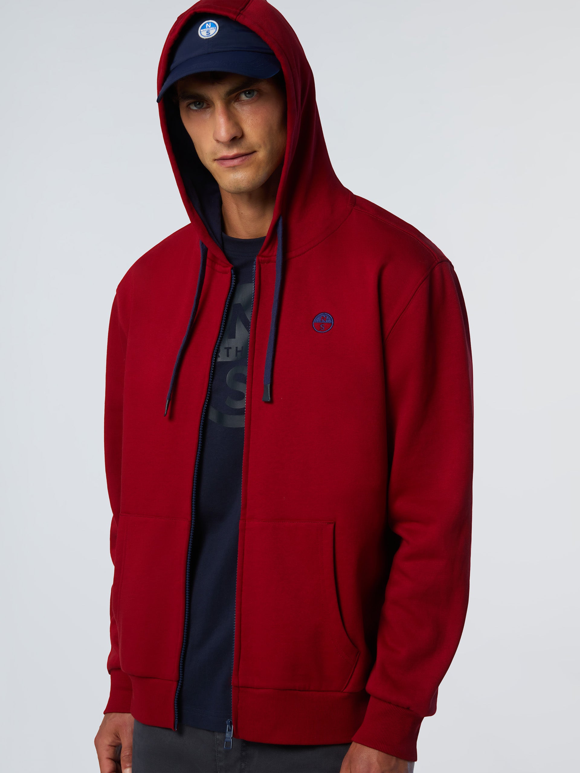 Full-zip hoodie with embroidered logo | North Sails