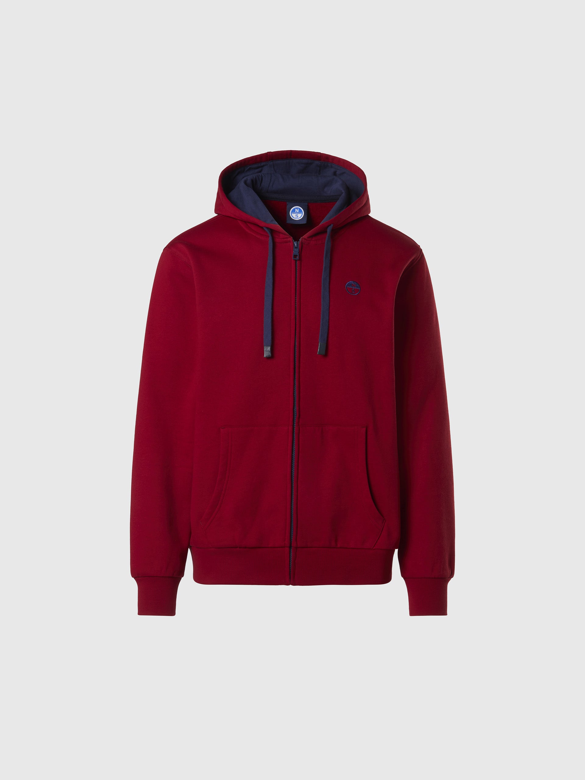 hover | Red dahlia | hooded-full-zip-sweater-691085