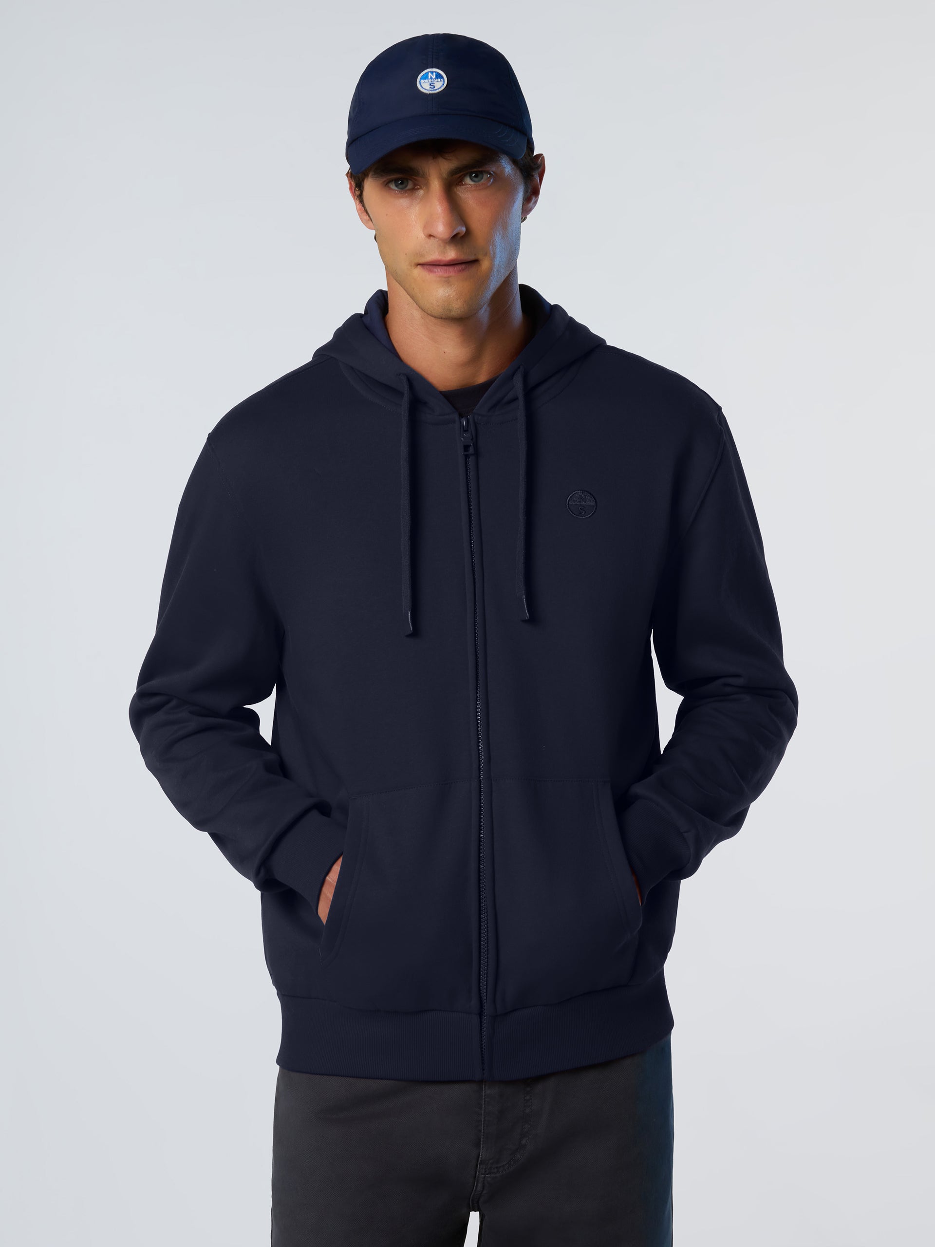 1 | Navy blue | hooded-full-zip-sweater-691085