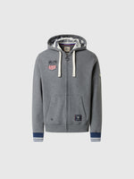 hover | Medium grey melange | hooded-full-zip-sweater-691125
