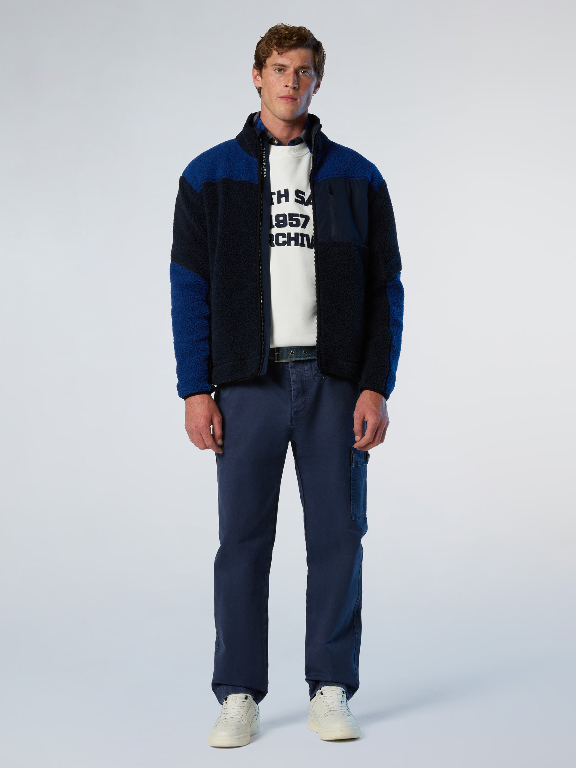 Mixed fabric full-zip sweatshirt | North Sails
