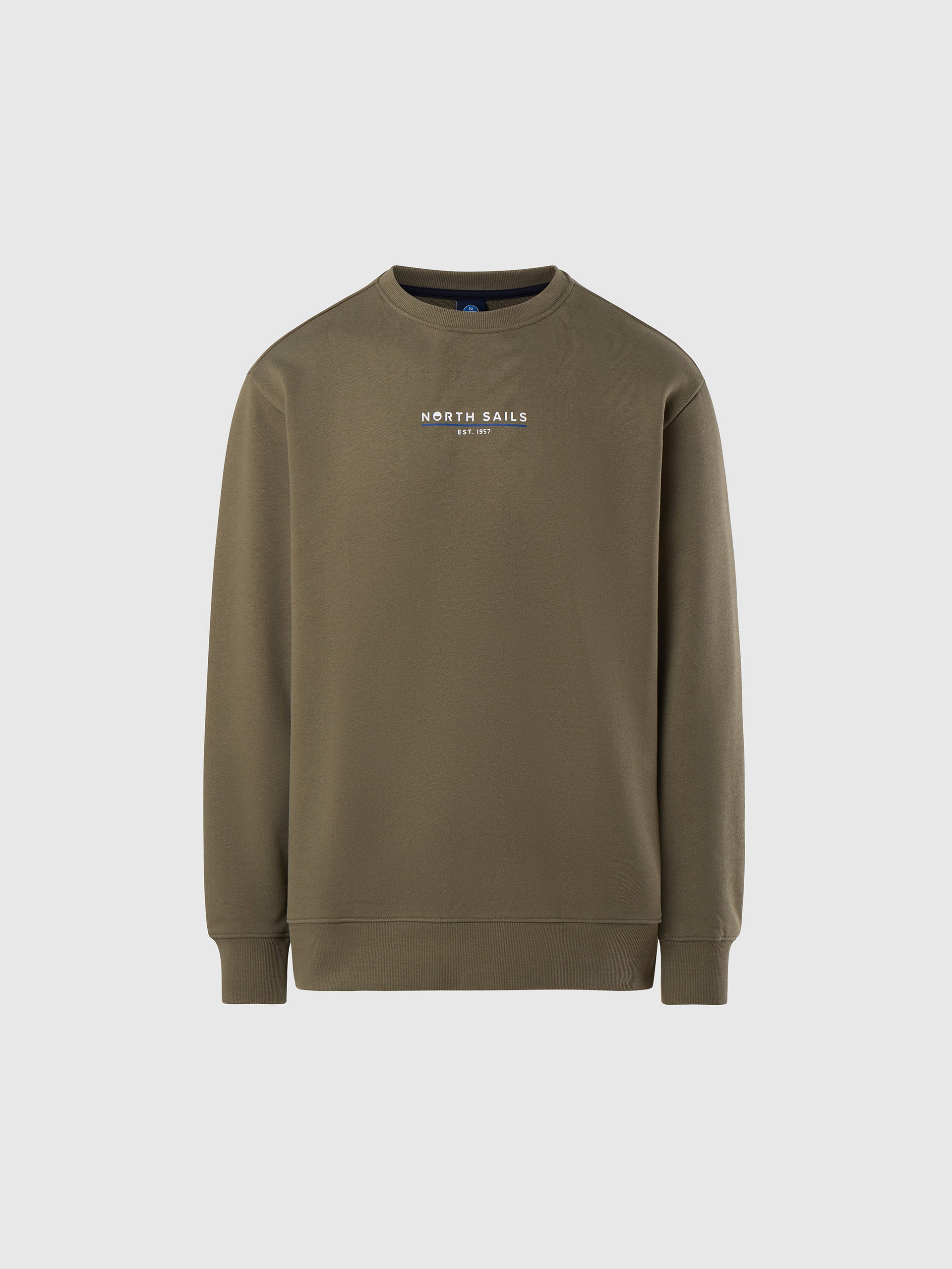 hover | Dusty olive | basic-crewneck-sweatshirt-comfort-fit-691226