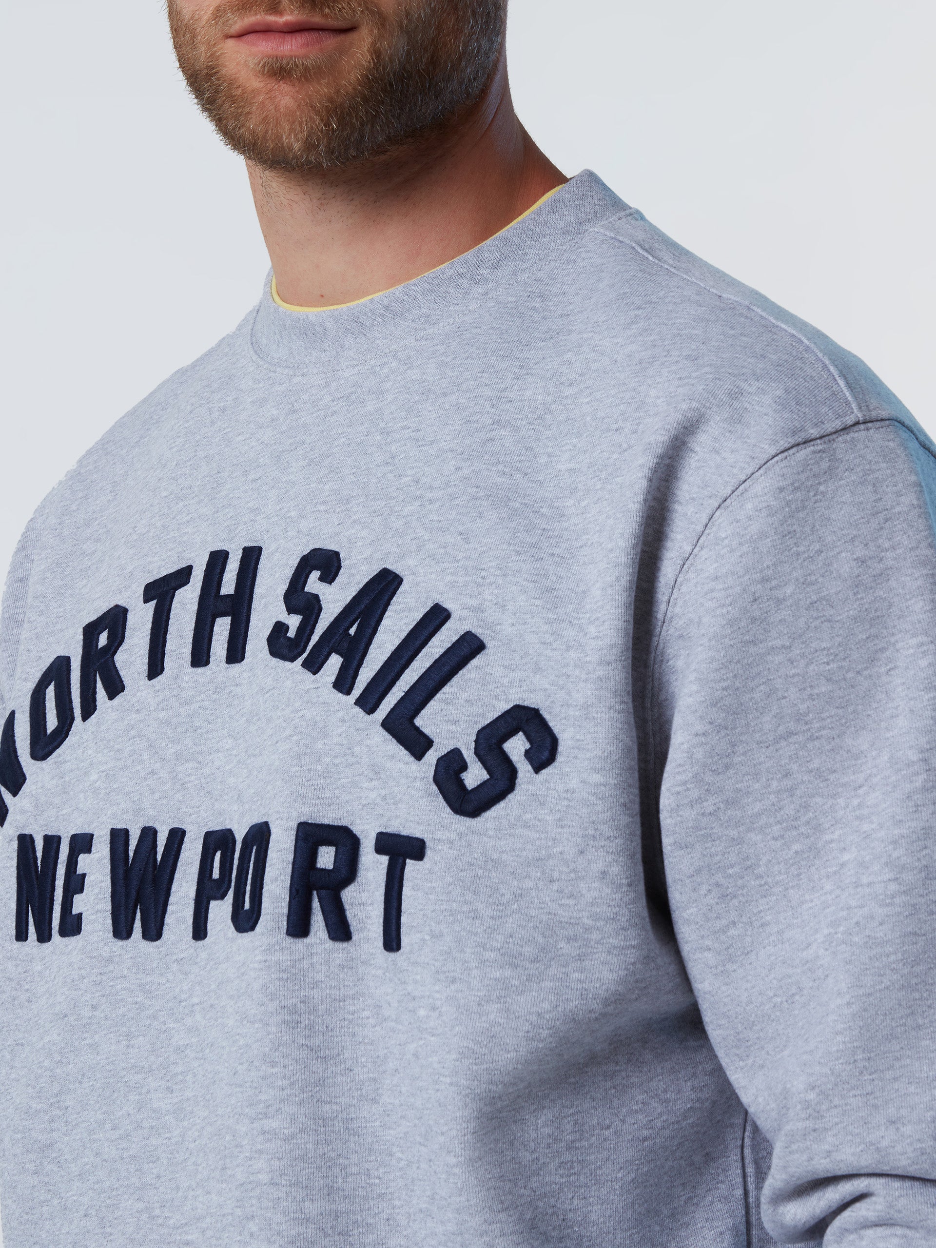 2 | Grey melange | crewneck-sweatshirt-newport-3d-embroidery-691243