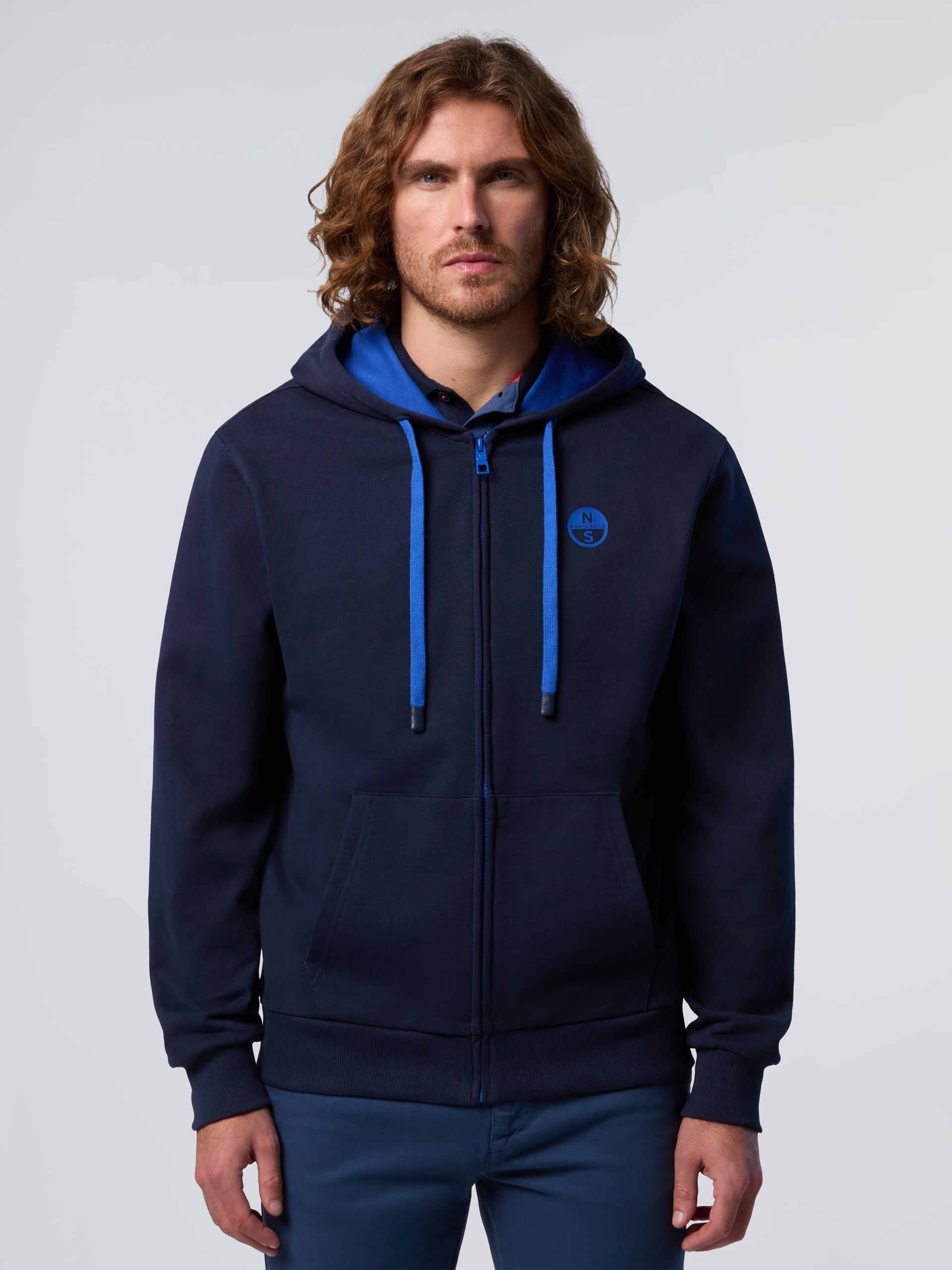 1 | Navy blue | hooded-full-zip-sweatshirt-wlogo-691366