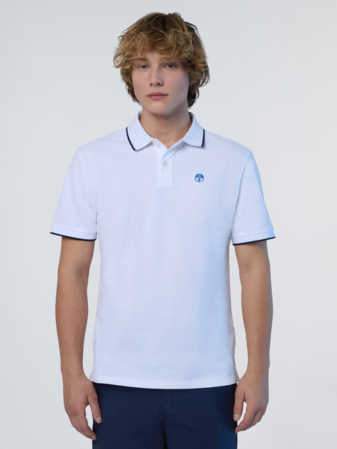 1 | White | polo-short-sleeve-collar-wstriped-in-contrast-692452