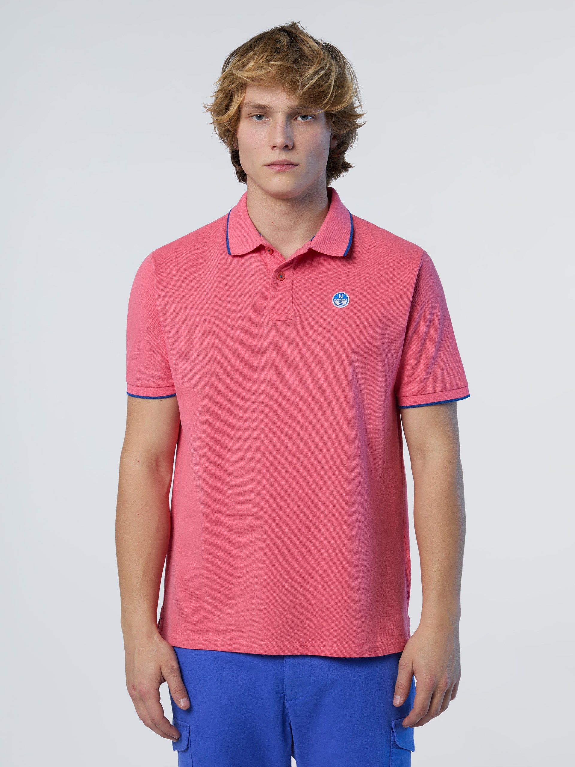1 | Calypso coral | polo-short-sleeve-collar-wstriped-in-contrast-692452