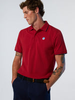 2 | Red dahlia | polo-short-sleeve-collar-wstriped-in-contrast-692452-3