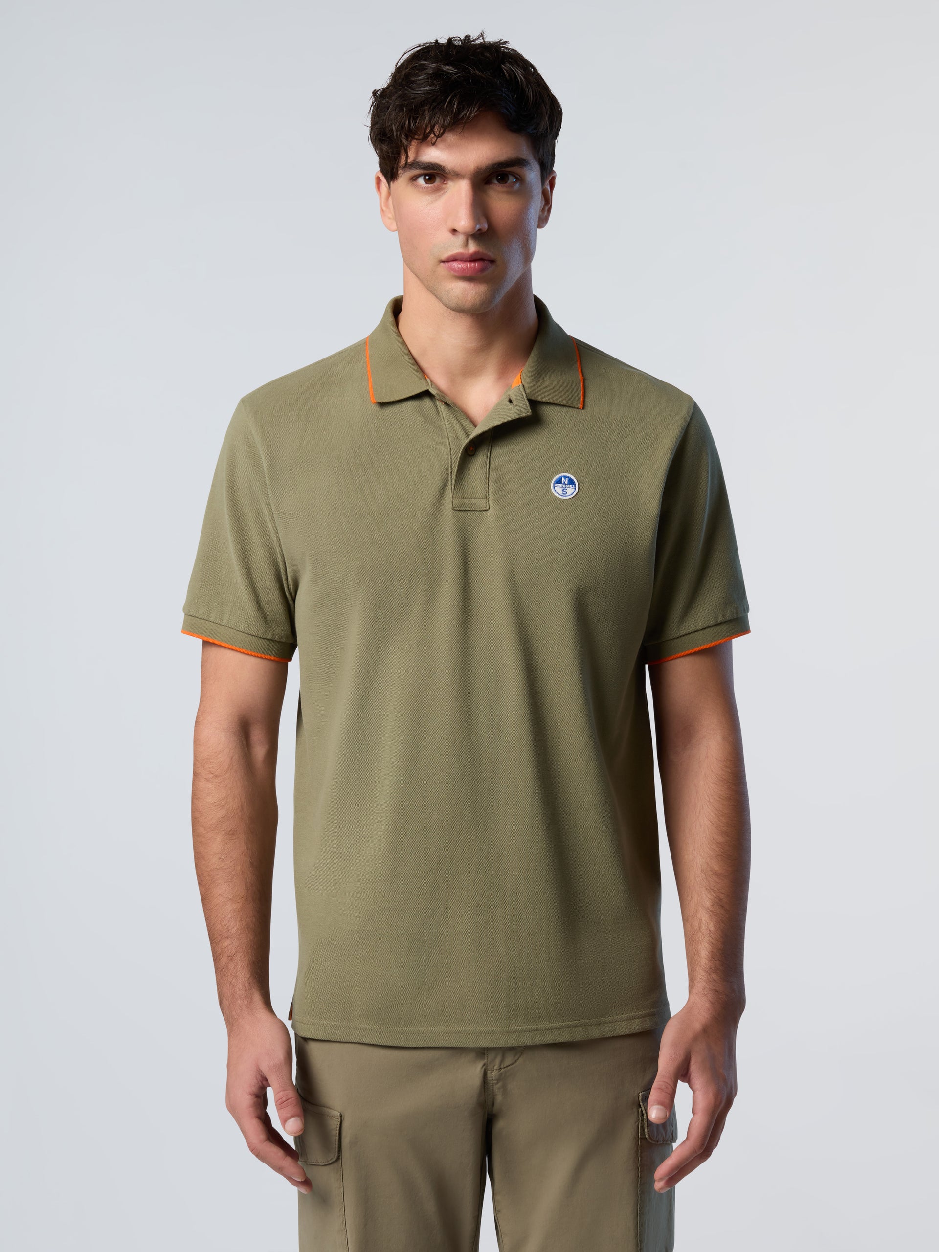 1 | Deep green | polo-short-sleeve-collar-wstriped-in-contrast-2-692452