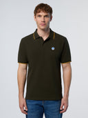 1 | Forest green | polo-short-sleeve-collar-wstriped-in-contrast-692452