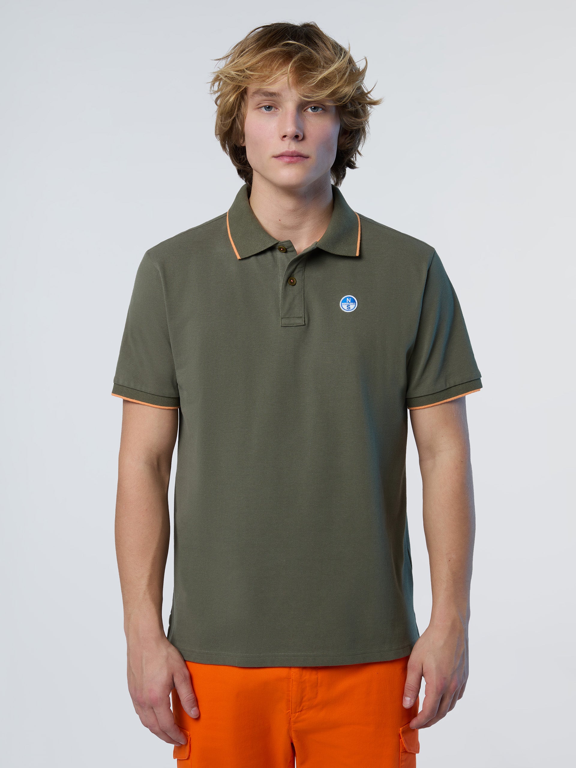 1 | Dusty olive | polo-short-sleeve-collar-wstriped-in-contrast-692452